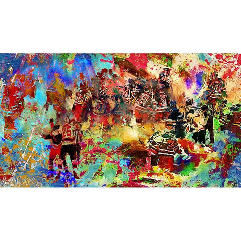 Brawl 1 White Modern Wood Framed Art Print by Murray Henderson Fine Art