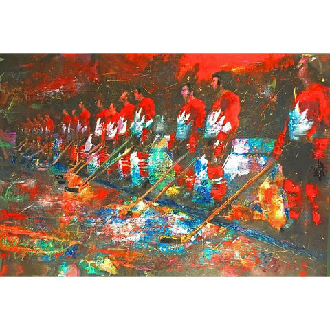 Team Canada 72 White Modern Wood Framed Art Print by Murray Henderson Fine Art