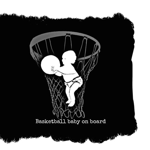 Basketball Baby 1 White Modern Wood Framed Art Print by Murray Henderson Fine Art