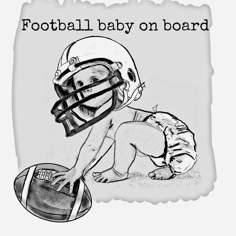 Football Baby1 White Modern Wood Framed Art Print by Murray Henderson Fine Art