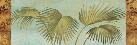 Palm Dance II White Modern Wood Framed Art Print with Double Matting by Zaccheo, John