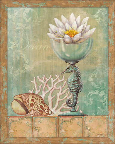 Ocean Escape I Black Modern Wood Framed Art Print by Zaccheo, John