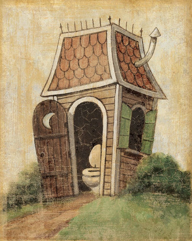 Outhouse I Black Ornate Wood Framed Art Print with Double Matting by Zaccheo, John