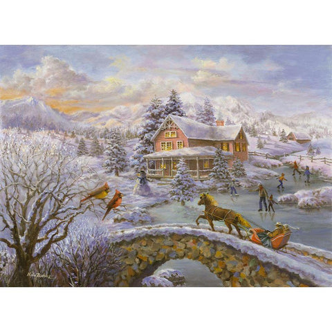 Winter Joy White Modern Wood Framed Art Print by Boehme, Nicky
