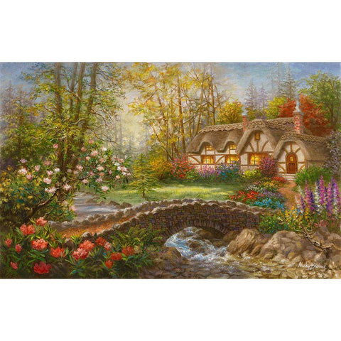 Home Sweet Home Gold Ornate Wood Framed Art Print with Double Matting by Boehme, Nicky