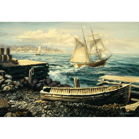 Coastal New England Gold Ornate Wood Framed Art Print with Double Matting by Boehme, Nicky