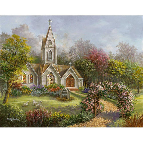 Worship in its Glory White Modern Wood Framed Art Print by Boehme, Nicky