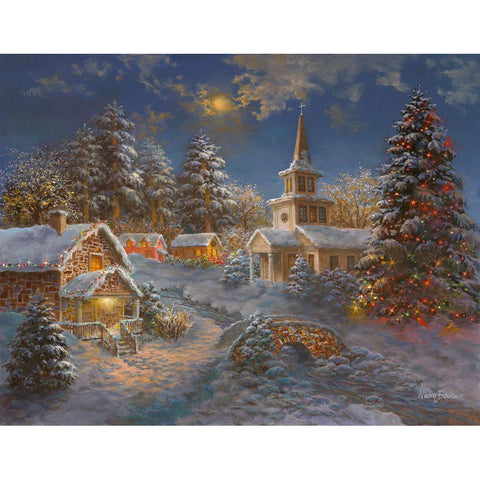 Happy Spirits Await Christmas White Modern Wood Framed Art Print by Boehme, Nicky