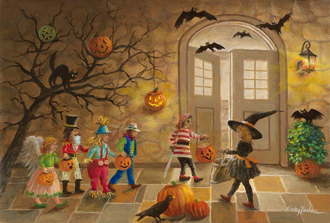 Halloween Fun White Modern Wood Framed Art Print with Double Matting by Boehme, Nicky