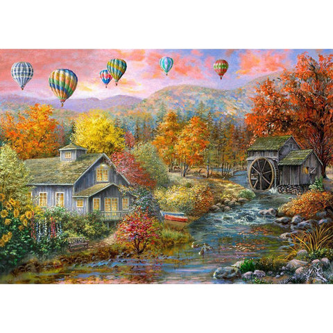 Autumn Creek Mill Black Modern Wood Framed Art Print with Double Matting by Boehme, Nicky