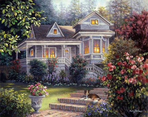 A Canine Sanctuary Black Ornate Wood Framed Art Print with Double Matting by Boehme, Nicky