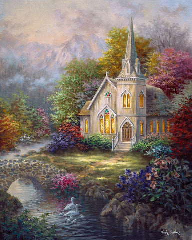 Serenity White Modern Wood Framed Art Print with Double Matting by Boehme, Nicky