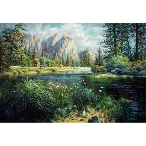 Springtime Abounds Black Modern Wood Framed Art Print with Double Matting by Boehme, Nicky
