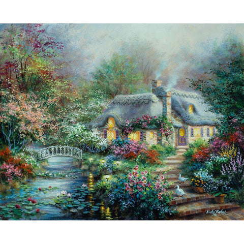 Little River Cottage White Modern Wood Framed Art Print by Boehme, Nicky