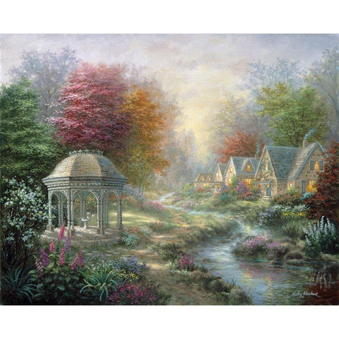 Gazebo Village Black Modern Wood Framed Art Print by Boehme, Nicky