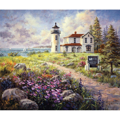 Admirality Head Lighthouse White Modern Wood Framed Art Print by Boehme, Nicky