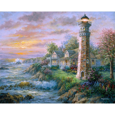 Lighthouse Haven 2 White Modern Wood Framed Art Print by Boehme, Nicky