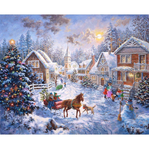 Merry Christmas White Modern Wood Framed Art Print by Boehme, Nicky