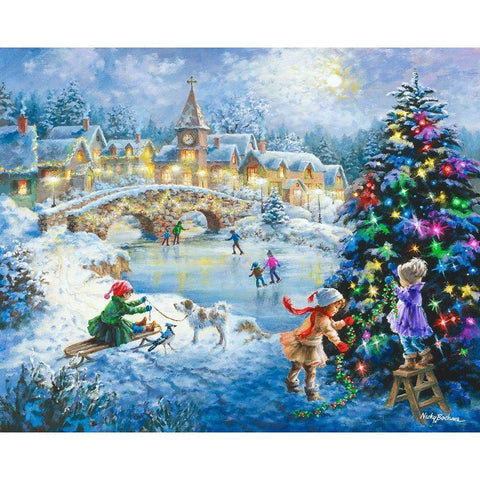 Joyful Celebration White Modern Wood Framed Art Print by Boehme, Nicky