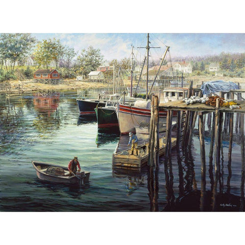 Fishermans Domain Black Modern Wood Framed Art Print with Double Matting by Boehme, Nicky