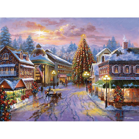 Christmas Eve White Modern Wood Framed Art Print by Boehme, Nicky