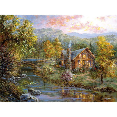 Peaceful Grove Black Modern Wood Framed Art Print with Double Matting by Boehme, Nicky