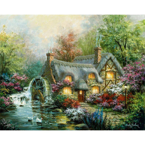 Country Retreat Black Modern Wood Framed Art Print with Double Matting by Boehme, Nicky