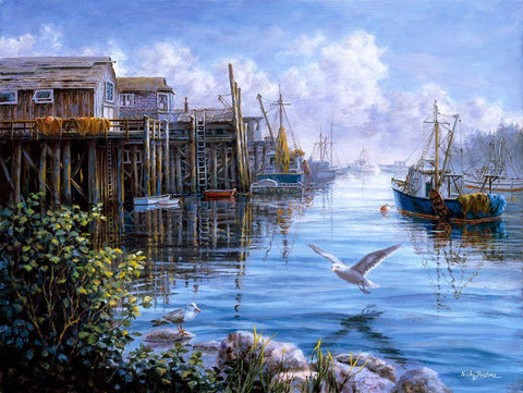 Bird Eye View White Modern Wood Framed Art Print with Double Matting by Boehme, Nicky