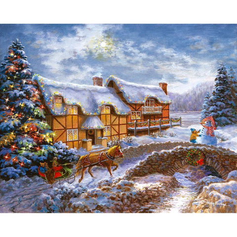 Country Cottages Black Modern Wood Framed Art Print with Double Matting by Boehme, Nicky