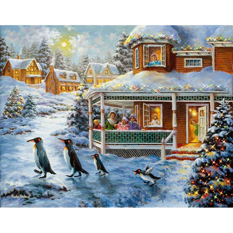 Hey!  Wait For Me White Modern Wood Framed Art Print by Boehme, Nicky