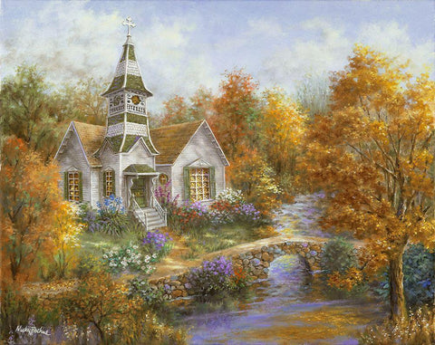 Autumn Worship White Modern Wood Framed Art Print with Double Matting by Boehme, Nicky