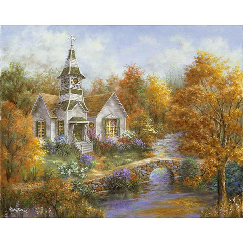 Autumn Worship White Modern Wood Framed Art Print by Boehme, Nicky