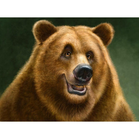 Grizzly Totem Gold Ornate Wood Framed Art Print with Double Matting by LaMontagne, Patrick