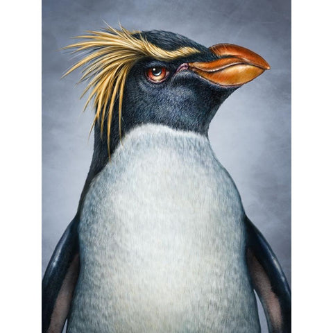 Penguin Totem Gold Ornate Wood Framed Art Print with Double Matting by LaMontagne, Patrick