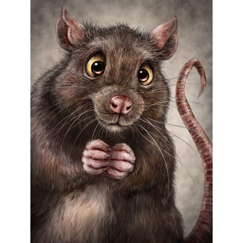 Rat Totem White Modern Wood Framed Art Print by LaMontagne, Patrick