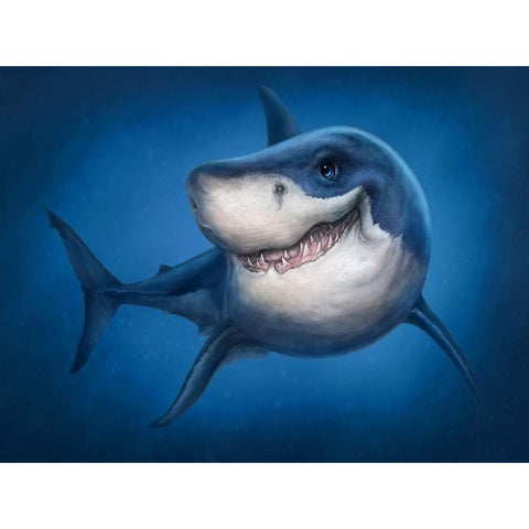 Shark Totem White Modern Wood Framed Art Print by LaMontagne, Patrick