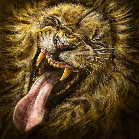 LaughingLion Gold Ornate Wood Framed Art Print with Double Matting by LaMontagne, Patrick