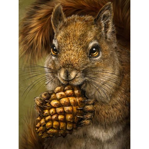 Squirrel Totem Gold Ornate Wood Framed Art Print with Double Matting by LaMontagne, Patrick