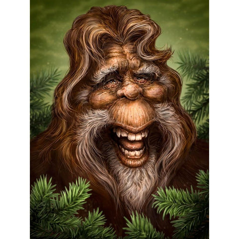 Sasquatch Black Modern Wood Framed Art Print with Double Matting by LaMontagne, Patrick