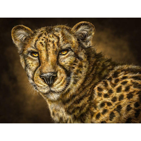 Cheetah Gold Ornate Wood Framed Art Print with Double Matting by LaMontagne, Patrick