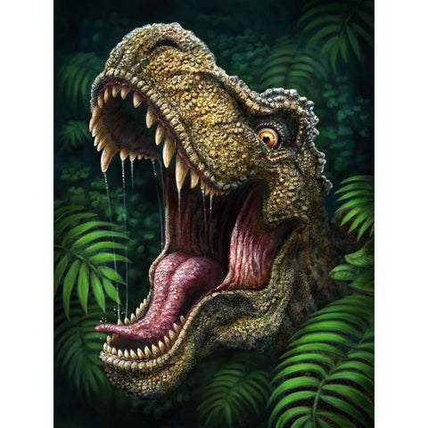 TRex Gold Ornate Wood Framed Art Print with Double Matting by LaMontagne, Patrick