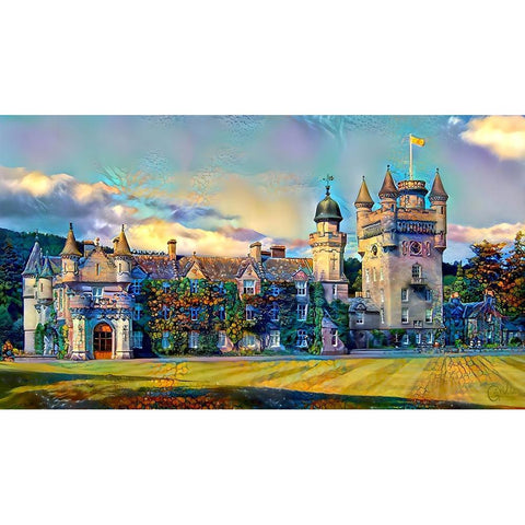 Aberdeenshire Scotland Balmoral Castle Black Modern Wood Framed Art Print with Double Matting by Gavidia, Pedro