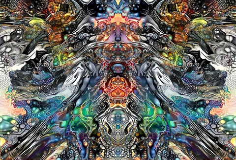 At the Bottom of the Cenote White Modern Wood Framed Art Print with Double Matting by Gavidia, Pedro
