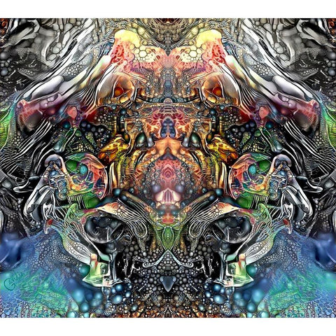 Bioassembly Black Modern Wood Framed Art Print by Gavidia, Pedro