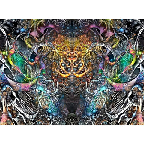 Cernunnos Black Modern Wood Framed Art Print with Double Matting by Gavidia, Pedro