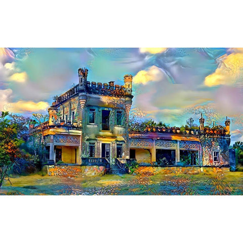 El Mante Tamaulipas Mexico Castle of Nueva Apolonia Gold Ornate Wood Framed Art Print with Double Matting by Gavidia, Pedro