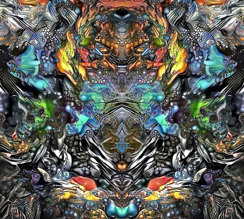 Evolution White Modern Wood Framed Art Print with Double Matting by Gavidia, Pedro