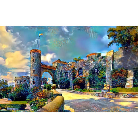 Guanajuato Mexico Castillo de Santa Cecilia entrance Black Modern Wood Framed Art Print with Double Matting by Gavidia, Pedro