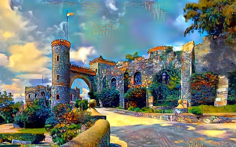 Guanajuato Mexico Castillo de Santa Cecilia entrance Black Ornate Wood Framed Art Print with Double Matting by Gavidia, Pedro