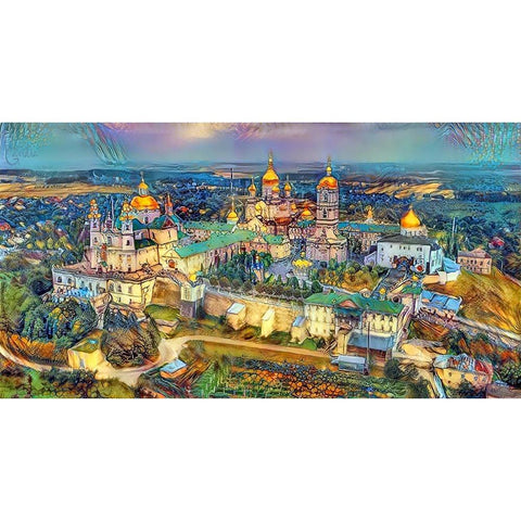 Kyiv Ukraine Kyiv Pechersk Lavra Monastery of the Caves Black Modern Wood Framed Art Print with Double Matting by Gavidia, Pedro